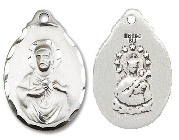 Scapular Medal - Sterling Silver 7/8 x 1/2 Oval Pendant 0599SSS