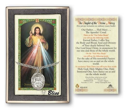 Scapular Medal With Prayer Card - Sterling Silver 1 x 3/4 Oval Pendant PC7098SS