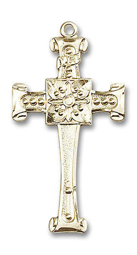 Scroll Ends Cross Pendant - 14kt Gold 1 3/4 x 7/8 0479Y