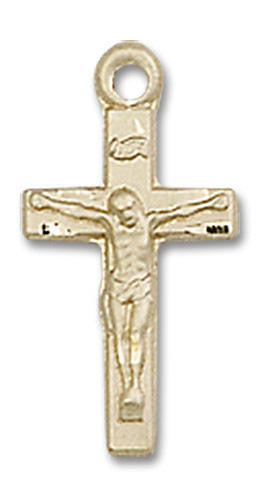 Simple Crucifix Pendant - 14kt Gold 5/8 x 1/4 5417