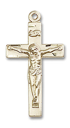 Simple Crucifix Pendant - 14kt Gold 7/8 x 1/2 0001