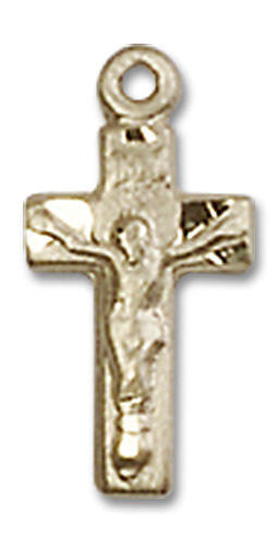 Simple Crucifix Pendant Charm - 14kt Gold 4134