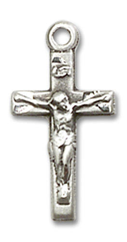 Simple Crucifix Pendant - Sterling Silver 5/8 x 1/4 5417SS