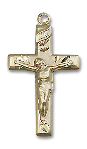 Simple Large Crucifix Pendant - 14kt Gold 1 1/8 x 5/8 2185