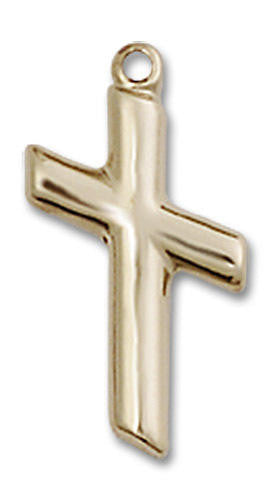 Slanted Cross Pendant - 14kt Gold 5/8 x 1/4 4261