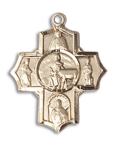 Special Needs 5-Way Medal - 14kt Gold 7/8 x 3/4 Pendant 5791