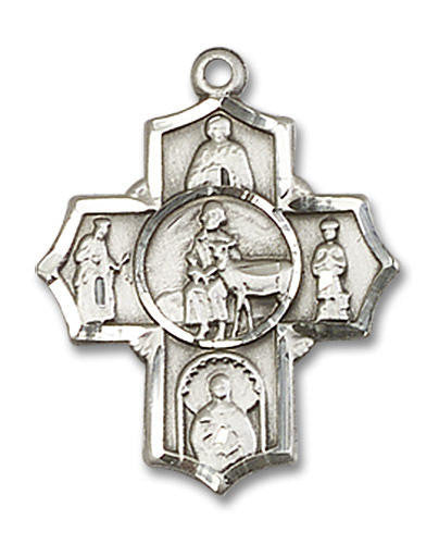 Special Needs 5-Way Medal - Sterling Silver 7/8 x 3/4 Pendant 5791SS