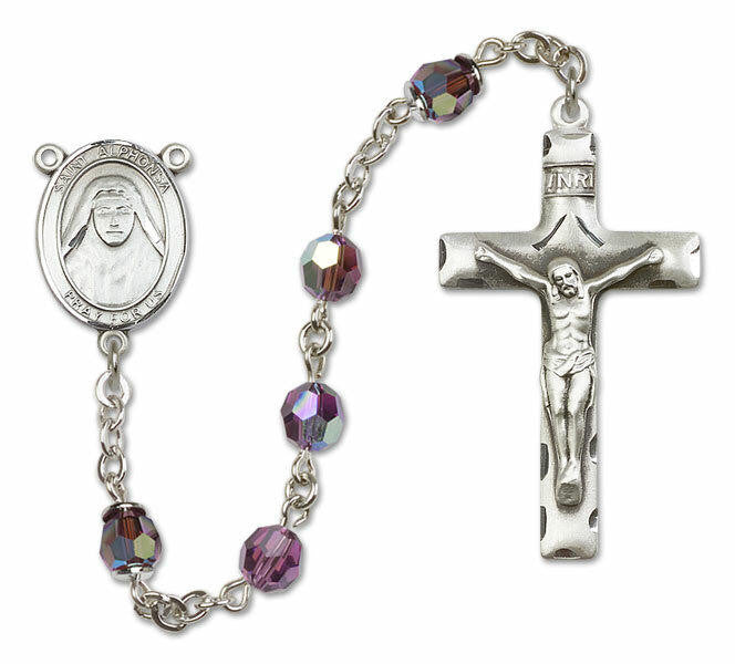 St Alphonsa Sterling Silver Rosary - 16 Color Options 8406/0644