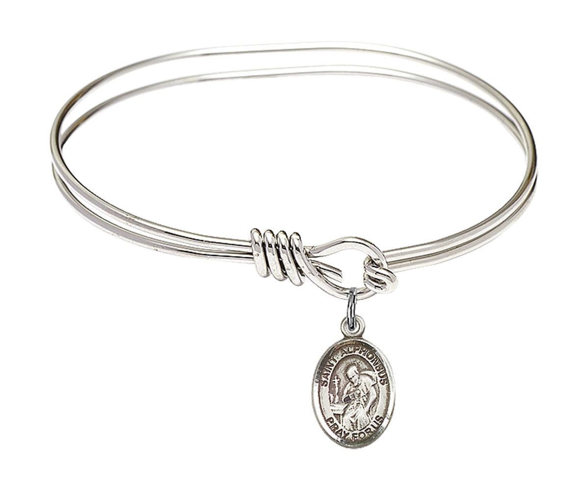 St Alphonsus Eye Hook Bangle Bracelet - Sterling Silver Charm 9221SS