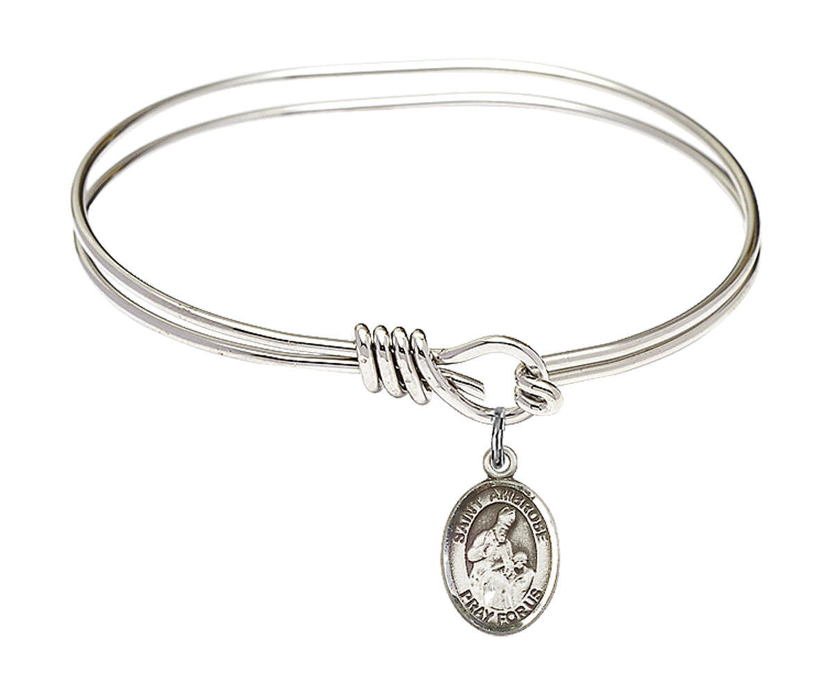 St Ambrose Eye Hook Bangle Bracelet - Sterling Silver Charm 9137SS