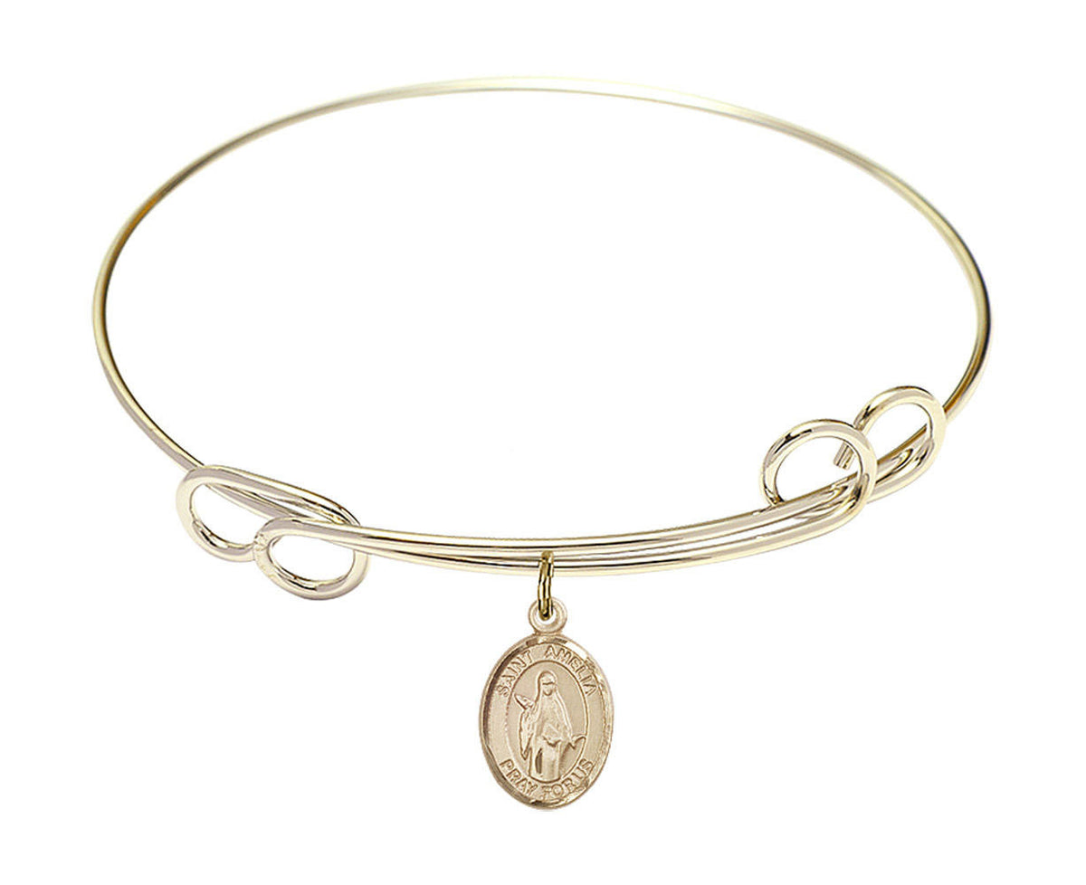St Amelia Double Loop Bangle Bracelet - Gold-Filled Charm 9313GF