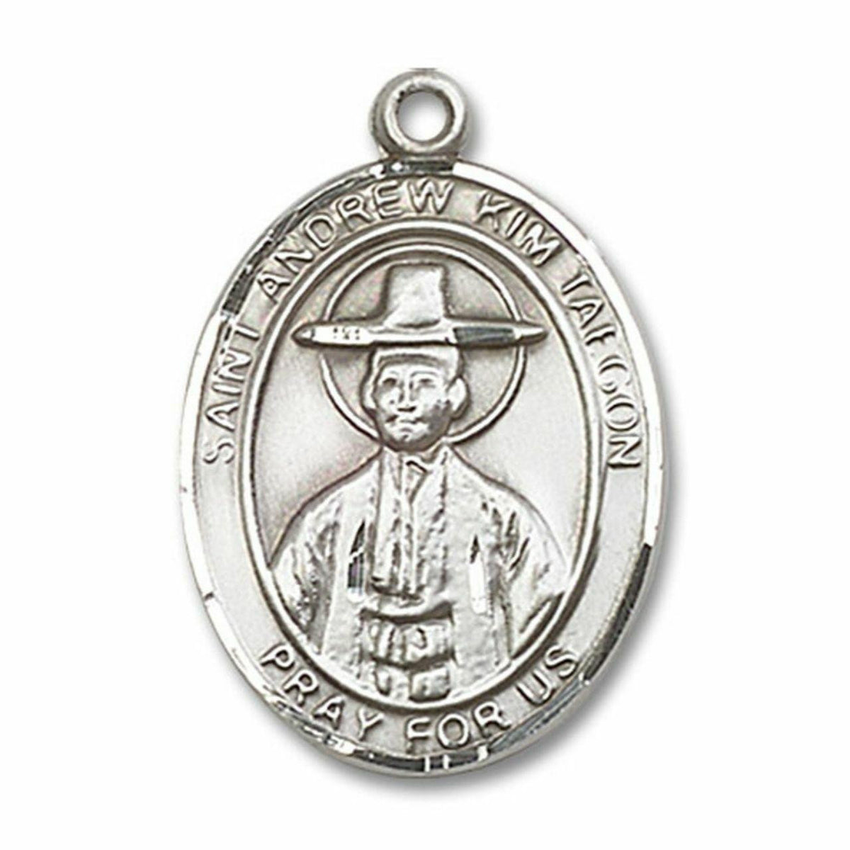 St Andrew Kim Taegon Medal - Sterling Silver Oval Pendant 3 Sizes