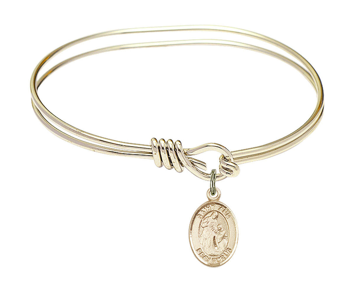 St Ann Eye Hook Bangle Bracelet - Gold-Filled Charm 9002GF