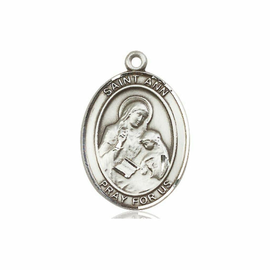 St Ann Medal - Sterling Silver Oval Pendant 3 Sizes