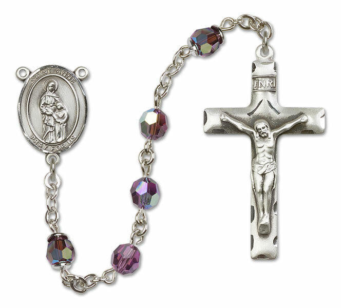 St Anne Sterling Silver Rosary - 16 Color Options 8374/0644