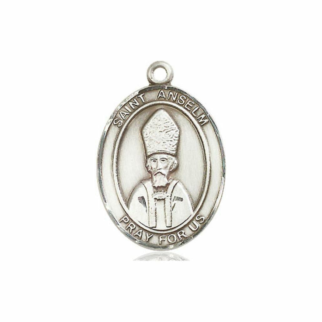 St Anselm Medal - Sterling Silver Oval Pendant 3 Sizes