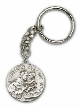 St. Anthony Keychain - Silver Finish