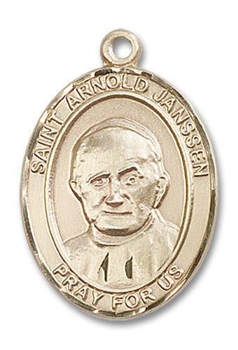 St Arnold Janssen Medal - 14kt Gold Oval Pendant 3 Sizes