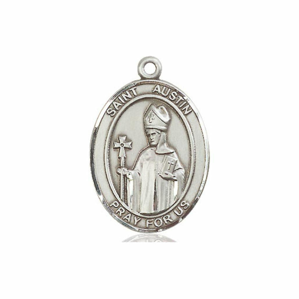 St Austin Medal - Sterling Silver Oval Pendant 3 Sizes