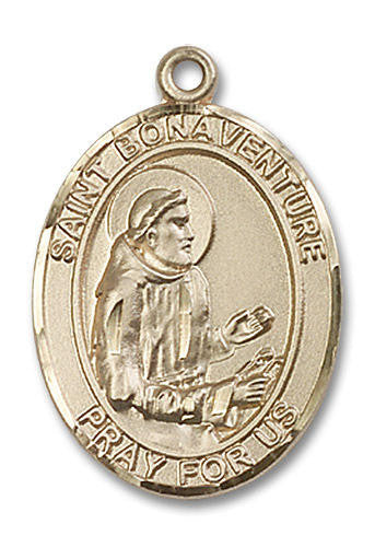 St Bonaventure Medal - 14kt Gold Oval Pendant 3 Sizes