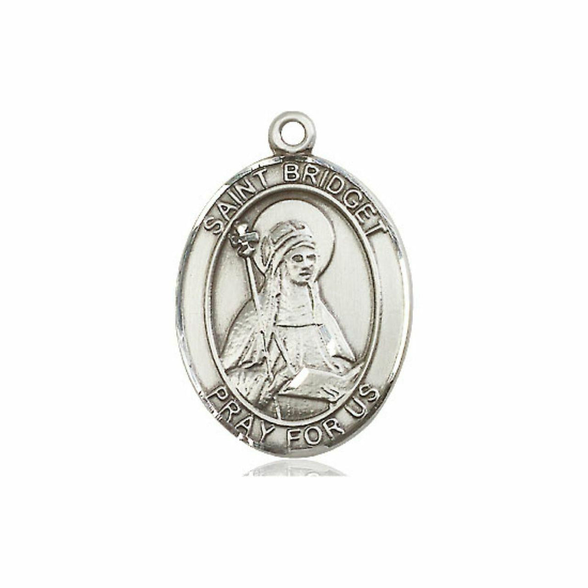 St Bridget of Sweden Medal - Sterling Silver Oval Pendant 3 Sizes