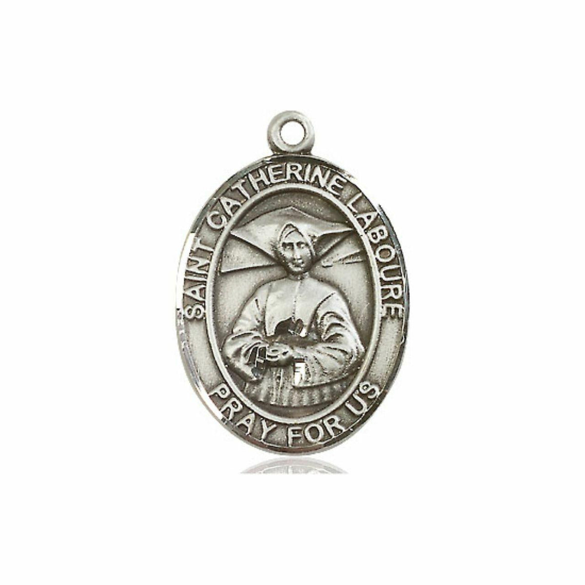 St Catherine Laboure Medal - Sterling Silver Oval Pendant 3 Sizes