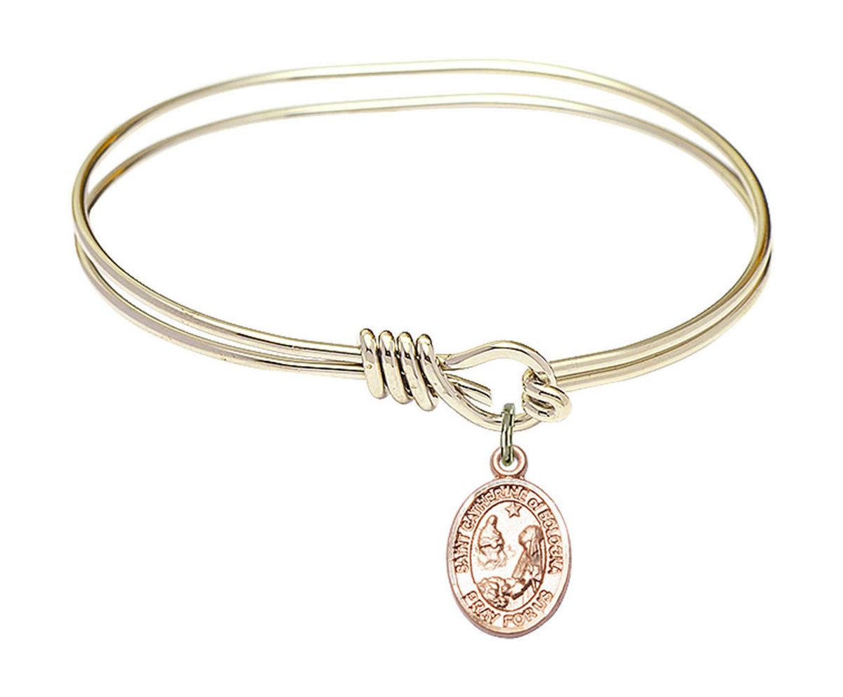 St Catherine of Bologna Eye Hook Bangle Bracelet - Gold-Filled Charm 9354GF