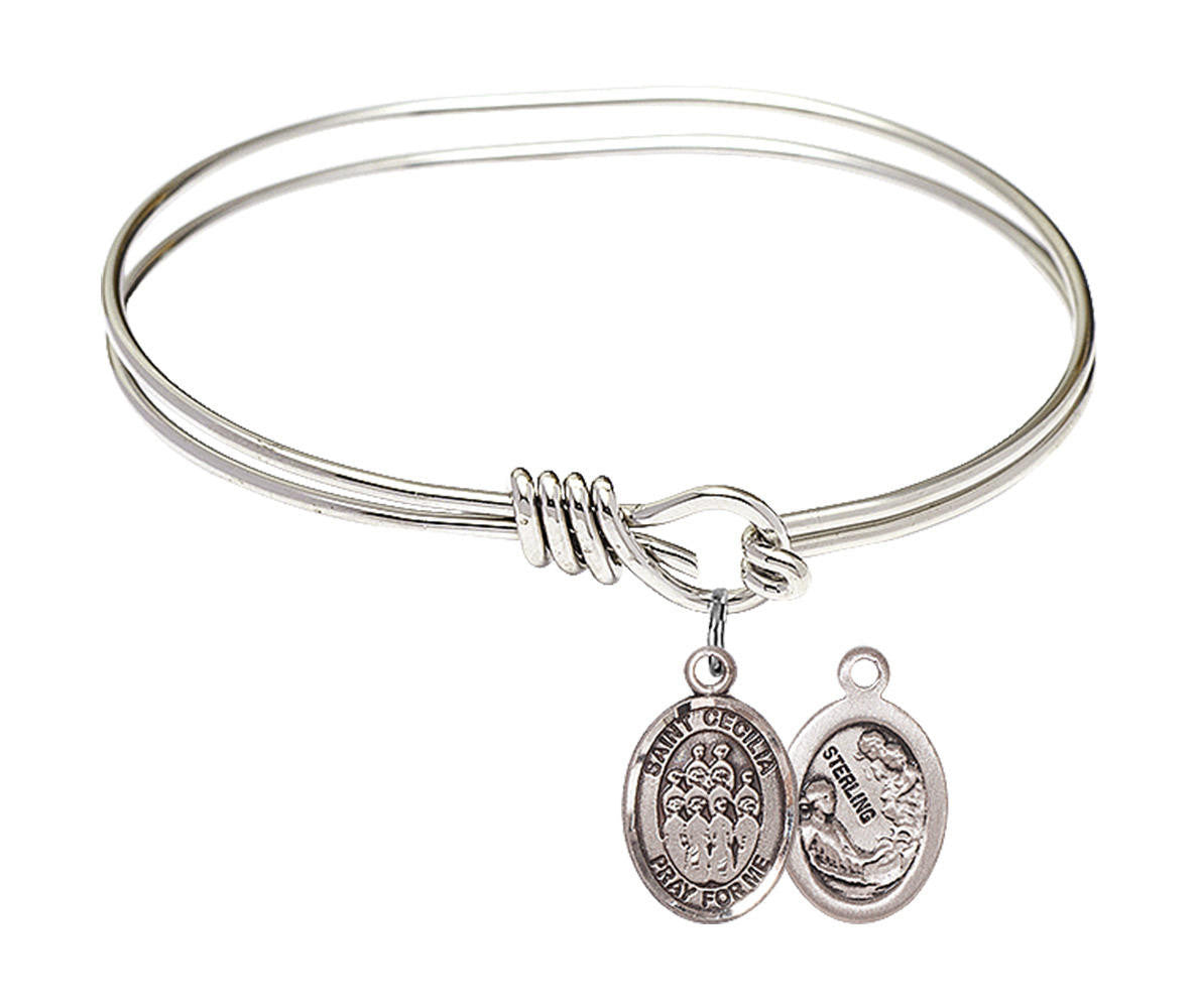 St Cecilia Choir Eye Hook Bangle Bracelet - Sterling Silver Charm 9180SS