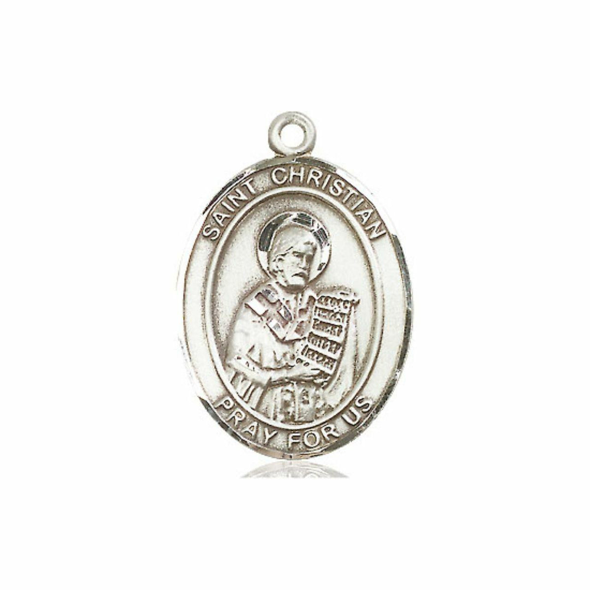 St Christian Medal - Sterling Silver Oval Pendant 3 Sizes