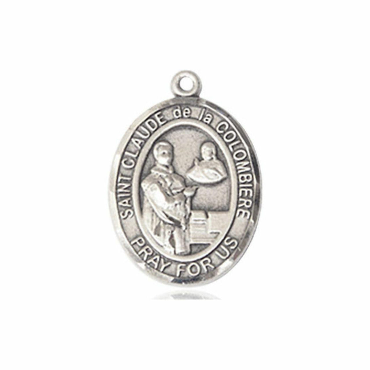 St Claude De La Colombiere Medal - Sterling Silver Oval Pendant 3 Sizes