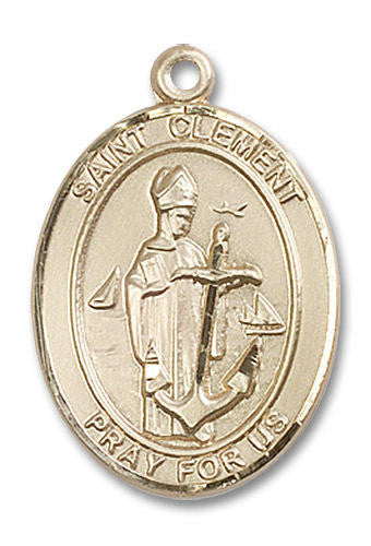 St Clement Medal - 14kt Gold Oval Pendant 3 Sizes