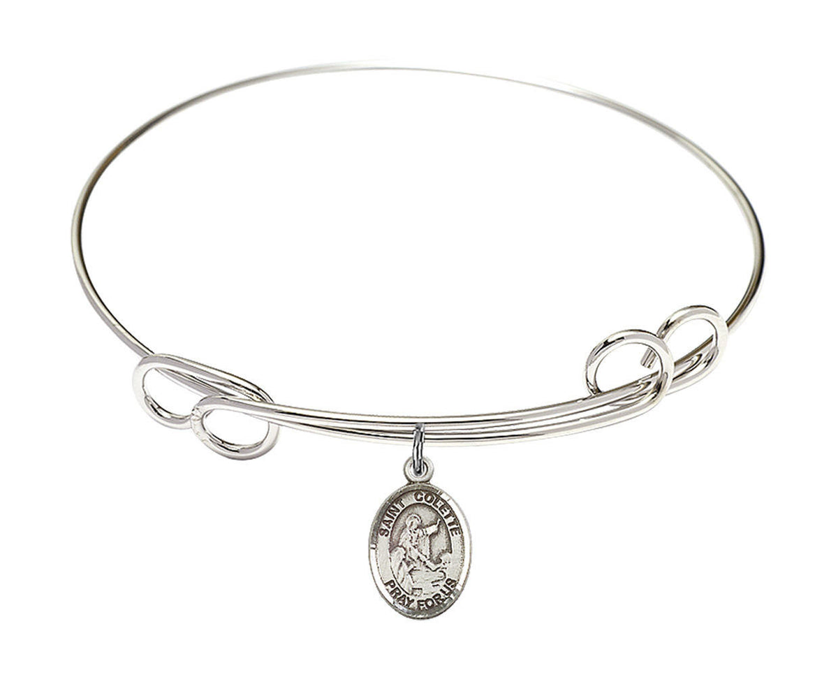 St Colette Double Loop Bangle Bracelet - Sterling Silver Charm 9268SS