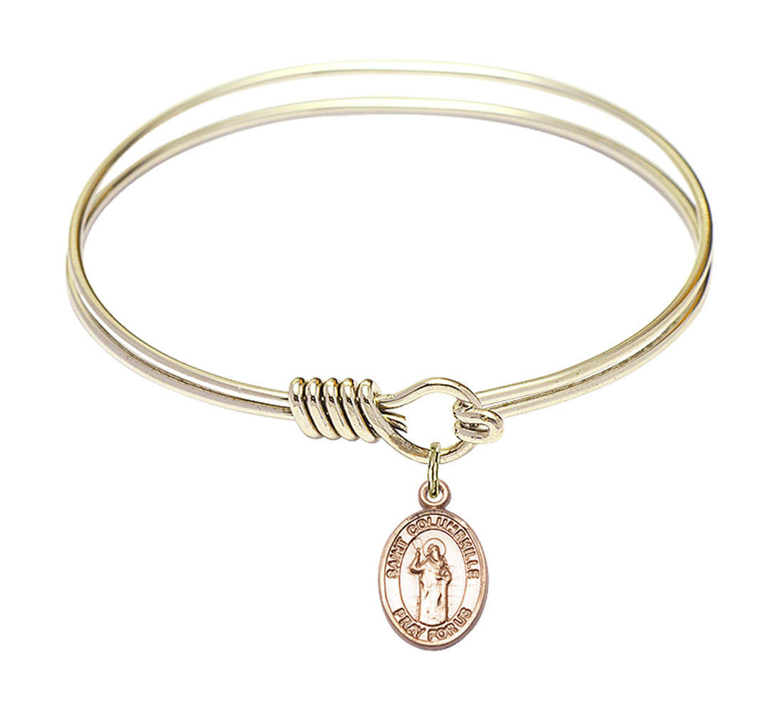 St Columbkille Round Eye Hook Bangle Bracelet - Gold-Filled Charm - 6.25 Inch 9399GF