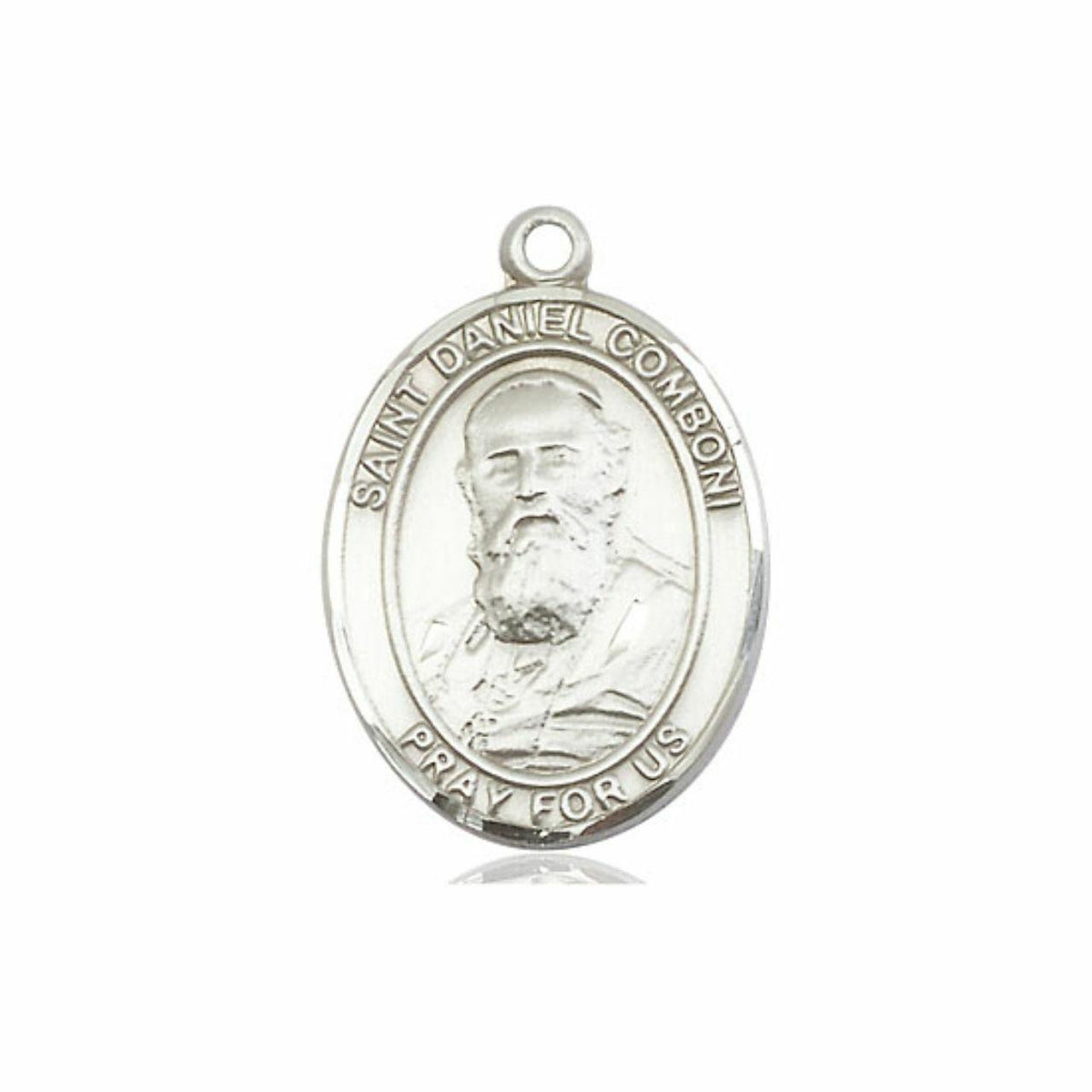 St Daniel Comboni Medal - Sterling Silver Oval Pendant 3 Sizes