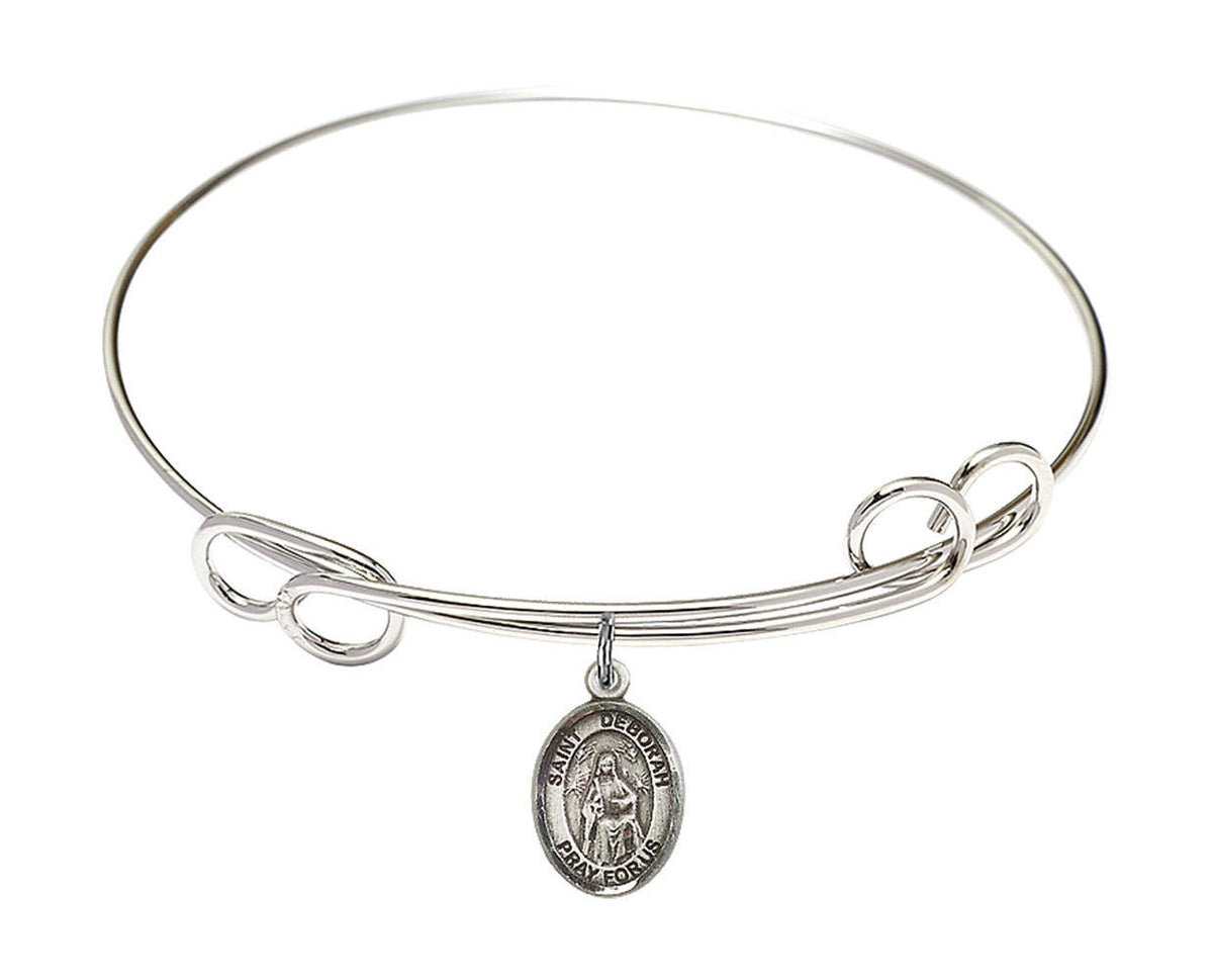 St Deborah Double Loop Bangle Bracelet - Sterling Silver Charm 9286SS