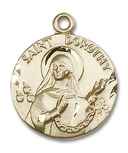 St Dorothy Medal - 14kt Gold 3/4 x 5/8 Round Pendant 0827