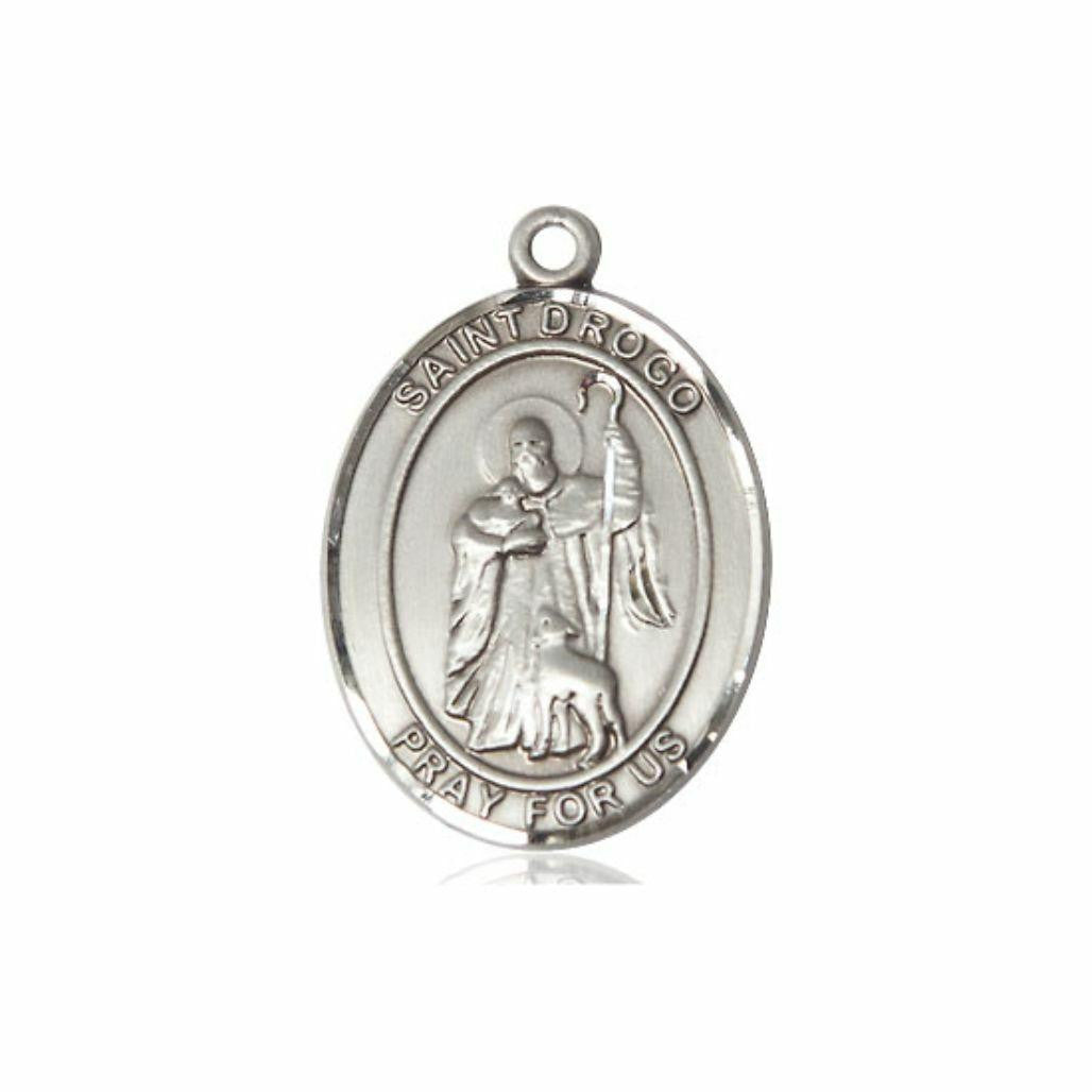St Drogo Medal - Sterling Silver Oval Pendant 3 Sizes