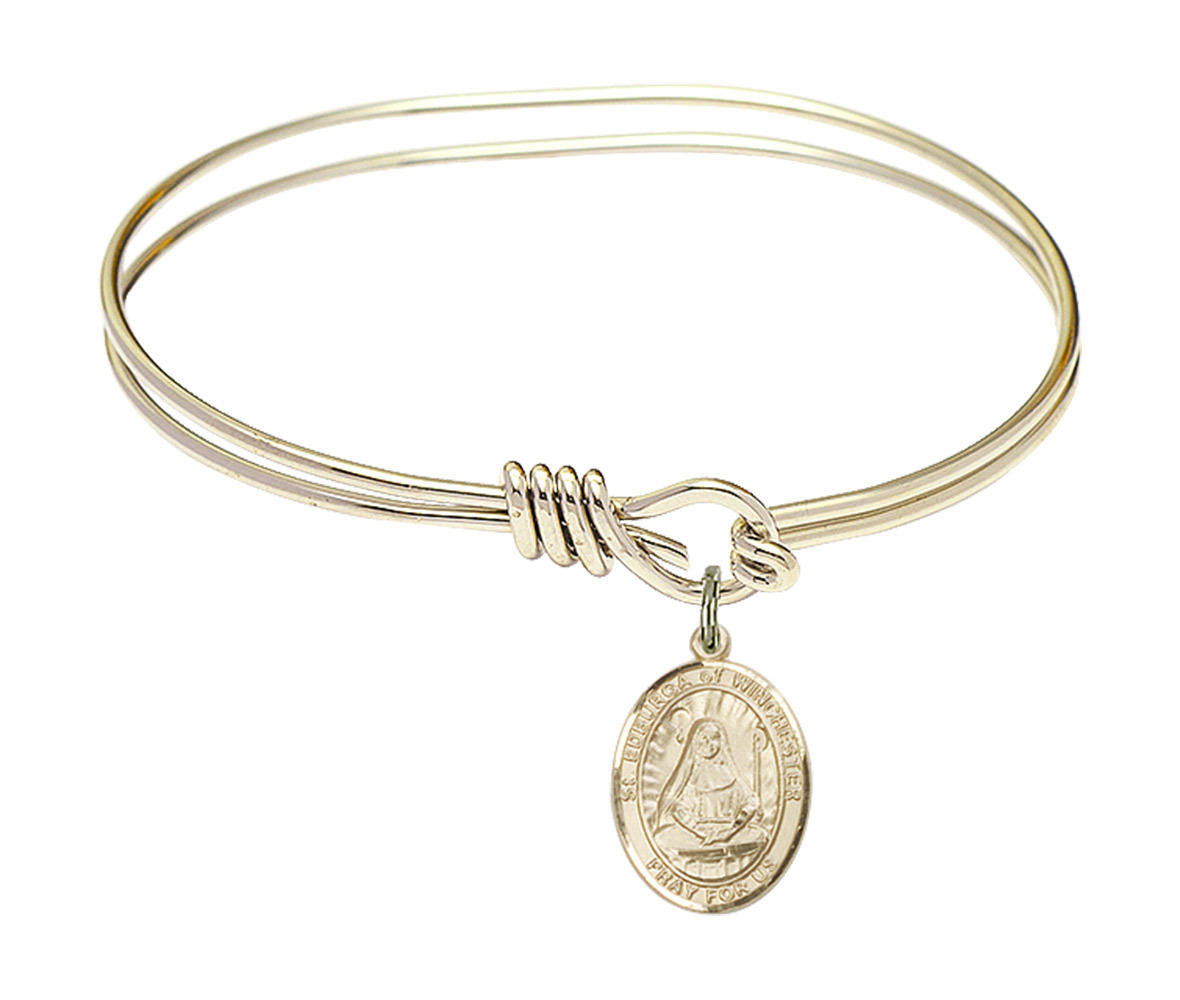 St Edburgan of Winchester Eye Hook Bangle Bracelet - Gold-Filled Charm 9324GF