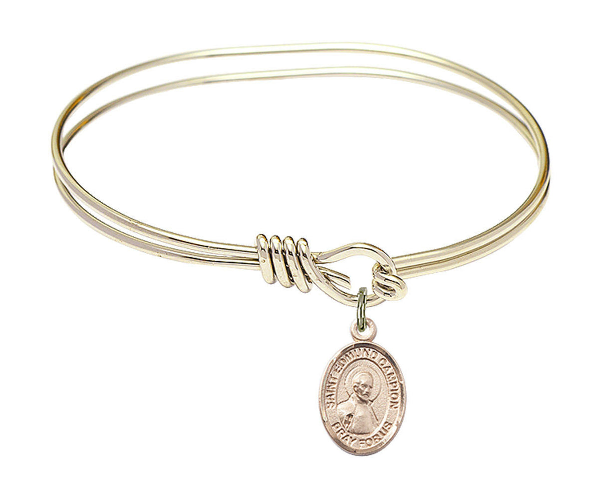 St Edmund Campion Eye Hook Bangle Bracelet - Gold-Filled Charm 9333GF