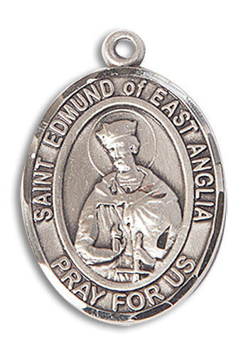 St Edmund of East Anglia Medal - Sterling Silver Oval Pendant 2 Sizes