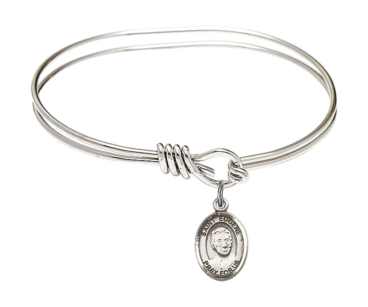St Eugene De Mazenod Eye Hook Bangle Bracelet - Sterling Silver Charm 9266SS