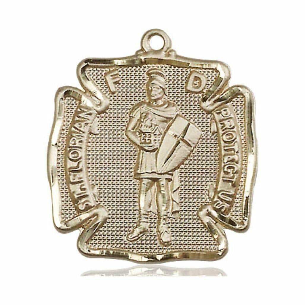St Florian Fire Department Cross Medal - 14kt Gold Pendant 2 Sizes