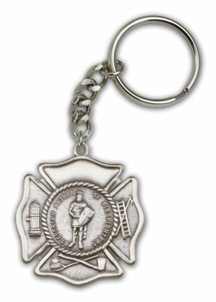 St Florian Keychain - Silver Finish 5894SRCS