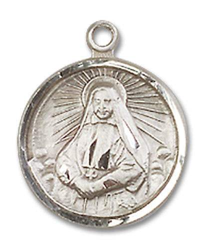 St Frances Cabrini Medal - Sterling Silver 5/8 x 1/2 Round Pendant 0601OSS