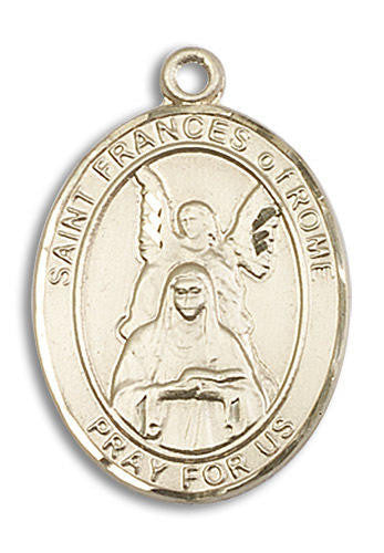 St Frances of Rome Medal - 14kt Gold Oval Pendant 3 Sizes