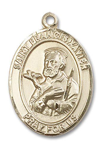 St Francis Xavier Medal - 14kt Gold Oval Pendant 3 Sizes