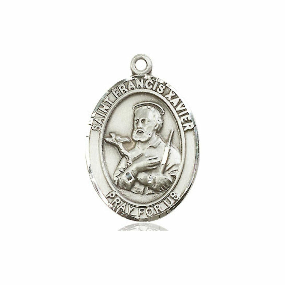 St Francis Xavier Medal - Sterling Silver Oval Pendant 3 Sizes