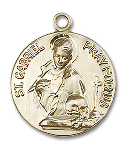 St Gabriel Possenti Medal - 14kt Gold 3/4 x 5/8 Round Pendant 1363