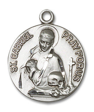 St. Gabriel Possenti Medal - Sterling Silver 3/4" x 5/8" Round Pendant (1363SS)