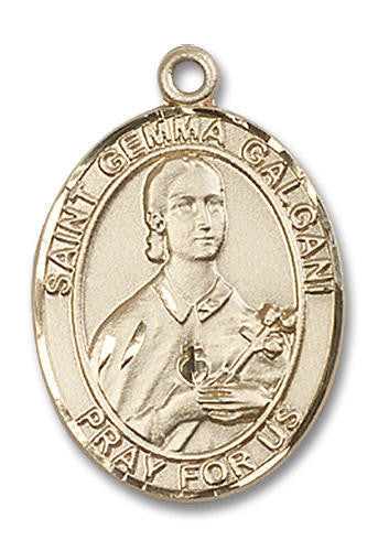St Gemma Galgani Medal - 14kt Gold Oval Pendant 3 Sizes